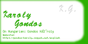 karoly gondos business card